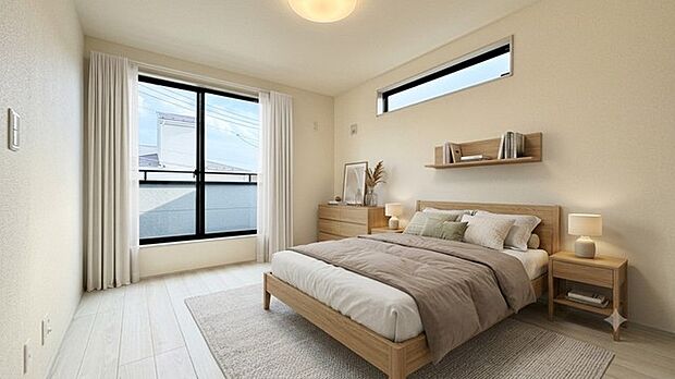 寝室は明るい空間となっています!子供部屋にも良さそうですね! ※家具はイメージです。