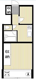 サニーハイム中山 2DKの間取図画像
