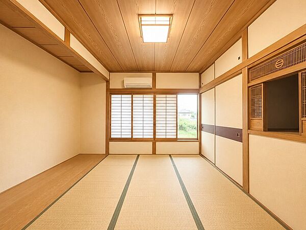 板の間、押入れのある本格的な和室