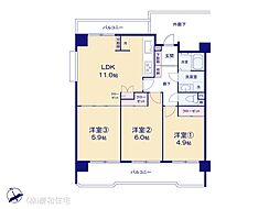 メゾン海神 3LDKの間取図画像