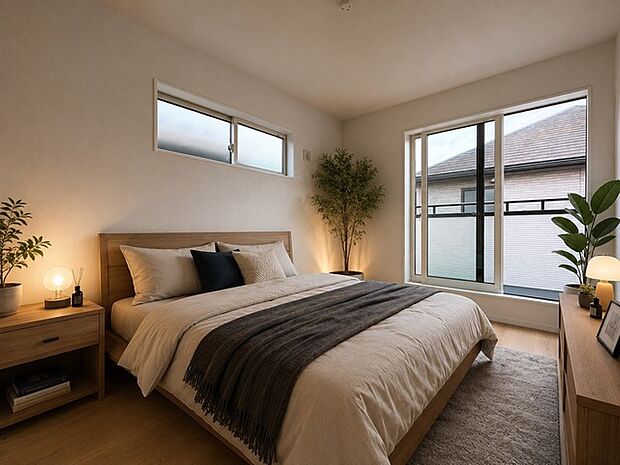 寝室は明るい空間となっています!子供部屋にも良さそうですね! ※家具はイメージです