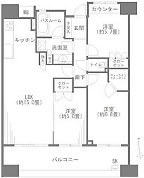 西台パーク・ホームズ 3LDKの間取図画像