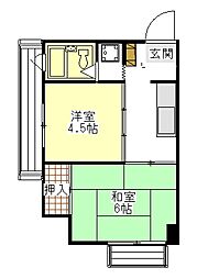 通商第3ビル 3階2Kの間取り