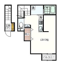 仮称)河原子町2丁目アパート 1LDKの間取図画像