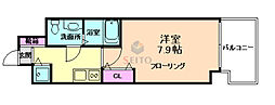 ヴェリテ三国 1Kの間取図画像