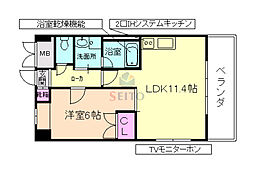 ハレアカラ豊中南 1LDKの間取図画像