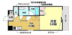 ラドゥセール豊中南 1DKの間取図画像