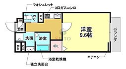 グランディール服部 1Kの間取図画像