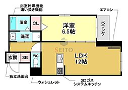 Fig北桜塚 1LDKの間取図画像
