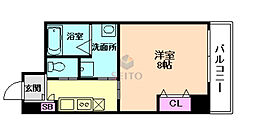 パレット 1Kの間取図画像