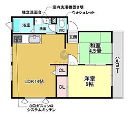 サンライズ曽根西ハイツ 2LDKの間取図画像