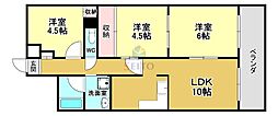 サンフラッツ南桜塚 3LDKの間取図画像