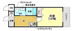 CASSIA豊中三国 1Kの間取図画像