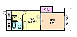 メゾンサプリーム 1DKの間取図画像