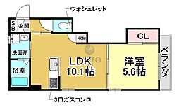 グランドセゾンA 1LDKの間取図画像