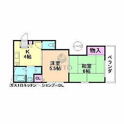 グランドセゾンA 2Kの間取図画像