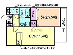 ヘーベルメゾン長興寺 1LDKの間取図画像