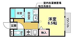 サマーコート 1Kの間取図画像