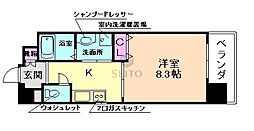 エルベコート豊中服部 1Kの間取図画像
