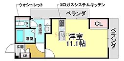 パステルハイツ ワンルームの間取図画像