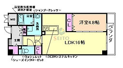 グリシーヌ 1LDKの間取図画像