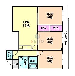 メゾンプラージュ 3LDKの間取図画像