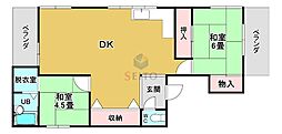 キャロルハイツ 2LDKの間取図画像