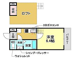 フォルトゥーナ曽根 1Kの間取図画像