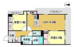 シャーメゾン シルヴァン 2LDKの間取図画像