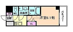 エスリード江坂セントラム 1Kの間取図画像