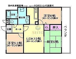 サニープラザ 3LDKの間取図画像