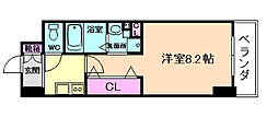 エスカーサ大阪ＷＥＳＴ 8階1Kの間取り