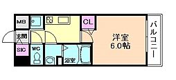 プレサンス塚本駅前 1Kの間取図画像