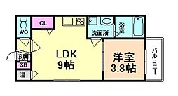 GRANDIR大和田 1LDKの間取図画像