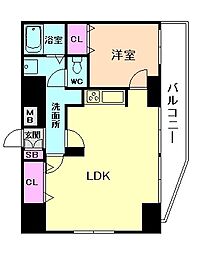 コート塚本 1LDKの間取図画像