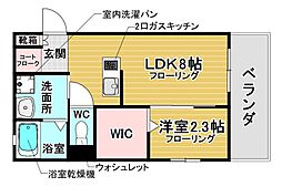 大阪市西淀川区御幣島5丁目マンション 1LDKの間取図画像