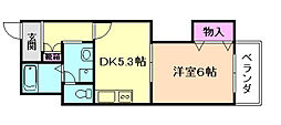 レオンハイツ 1DKの間取図画像