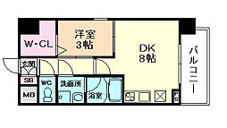 スプランディッド2 1DKの間取図画像