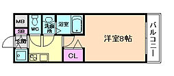 大阪WESTレジデンス 1Kの間取図画像