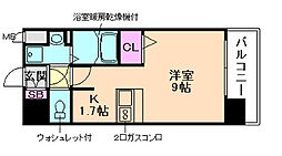 アズヴェル新北野モスト ワンルームの間取図画像