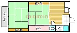 山本ハイツ 2DKの間取図画像