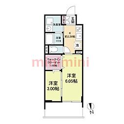 WORVE吹田江坂 2Kの間取図画像