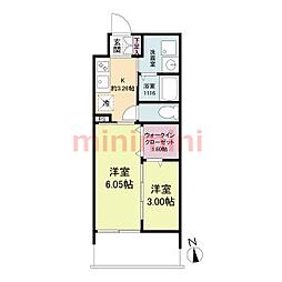 WORVE吹田江坂 2Kの間取図画像