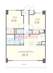 ネオコート上土室 2LDKの間取図画像