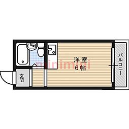 コトブキパークハイツ ワンルームの間取図画像