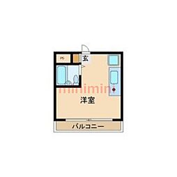 ユキハウス泉町 ワンルームの間取図画像