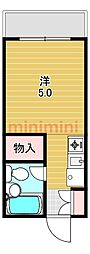 コスミティー高槻 1Kの間取図画像