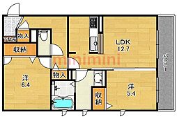 アルビレオ春日 2LDKの間取図画像