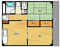 ハイツ奥田 2DKの間取図画像