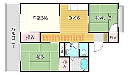 エクセル・コート・K 3DKの間取図画像